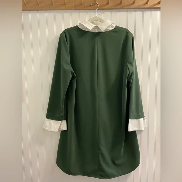 Tuckernuck English Ivy Dakotah Midi Dress Peter Pan Collar Long Sleeve Green XXL - Picture 7 of 13